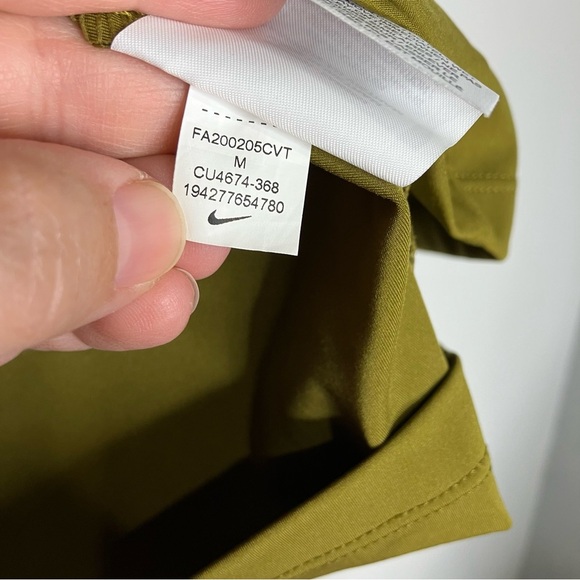 Nike Pro training crop top with logo taping olive green black womens size medium - Picture 5 of 6
